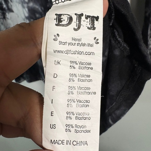 Black Gray Tie Dye Asymmetrical Indie Sleaze Dark Grunge Goth Fairygoth Witch - Picture 8 of 14